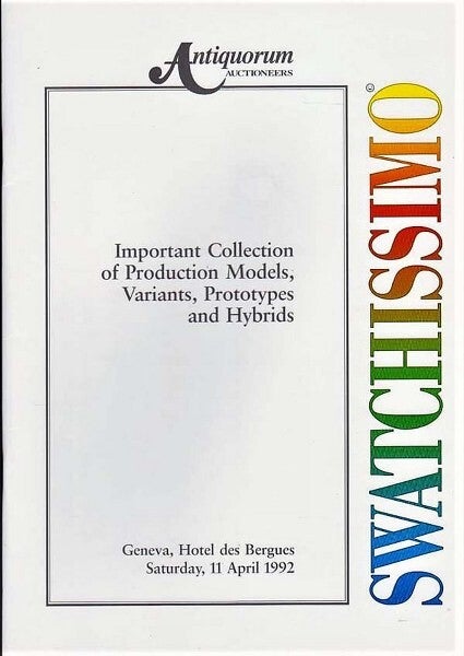 Zeldzame Antiquorum Veilingcatalogus Swatchissimo (1992)