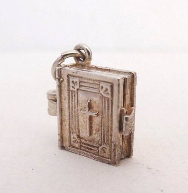 Vintage zilveren bijbel hangertje - Nuvo (7979-9)