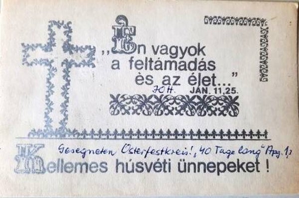 Oude ansichtkaart En vagyok a feltámad's ès az élet