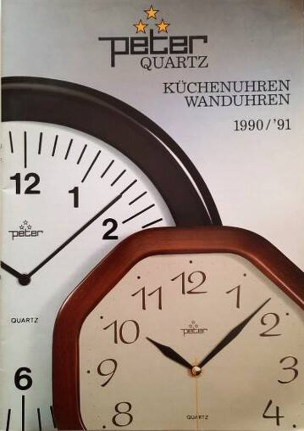Peter  - Katalog Peter Quartz Küchenuhren, Wanduhren 1990-1991.