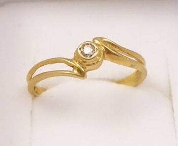 Elegante 18k Geelgouden Crossover ring met Diamant - Maat ca. 16,25 (13)