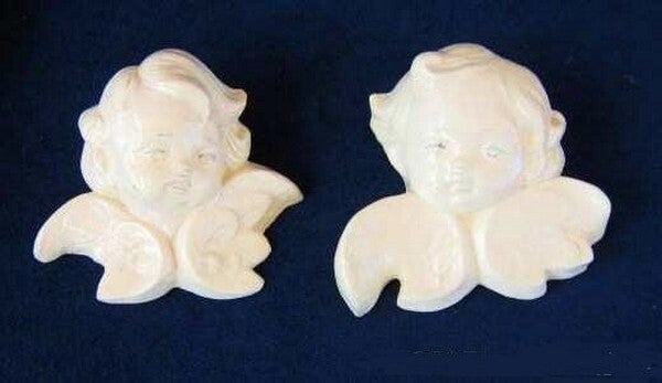 Set van 2 Vintage Cherubijntjes / Engeltjes – Wanddecoratie Gips