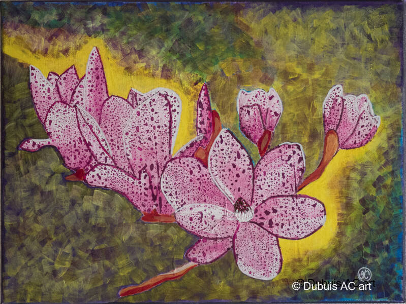 Peinture exploration rose