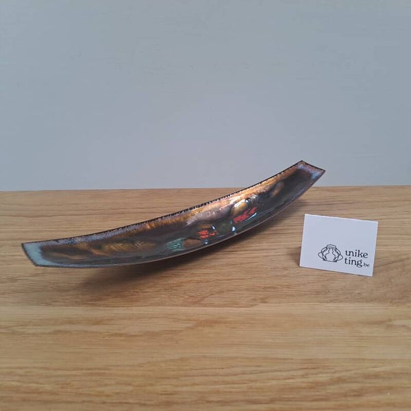 Emaille smalle sierschaal (Studio Cellini, Italy)