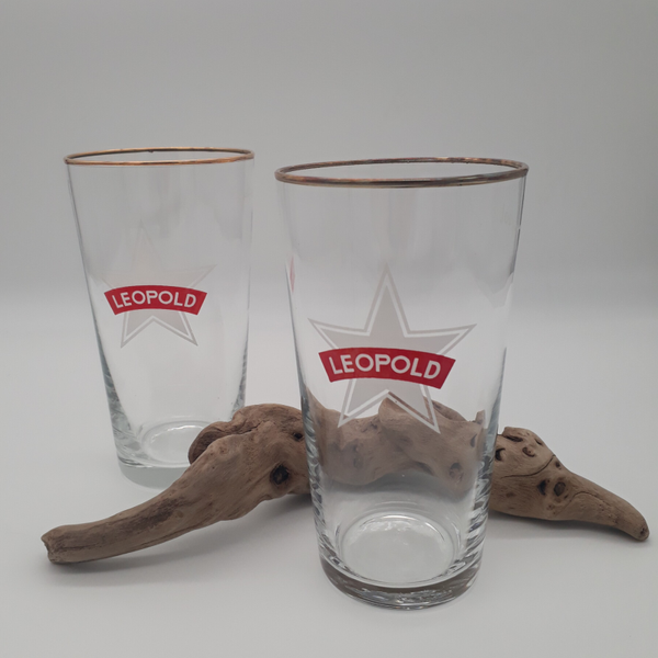 Set van 2 bierglazen Leopold