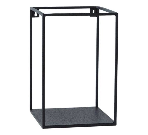 WANDREK MATT ZWART 20x20x30CM BOB BIJZONDERE BINNENHUISACCESSOIRES