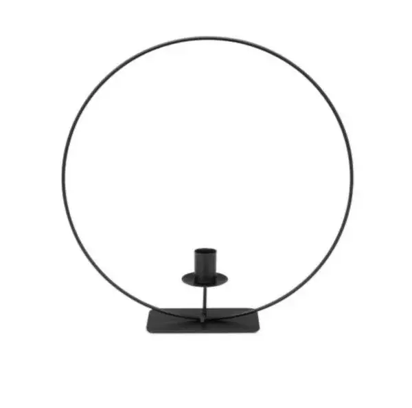 KANDELAAR CIRKEL ZWART 30 CM