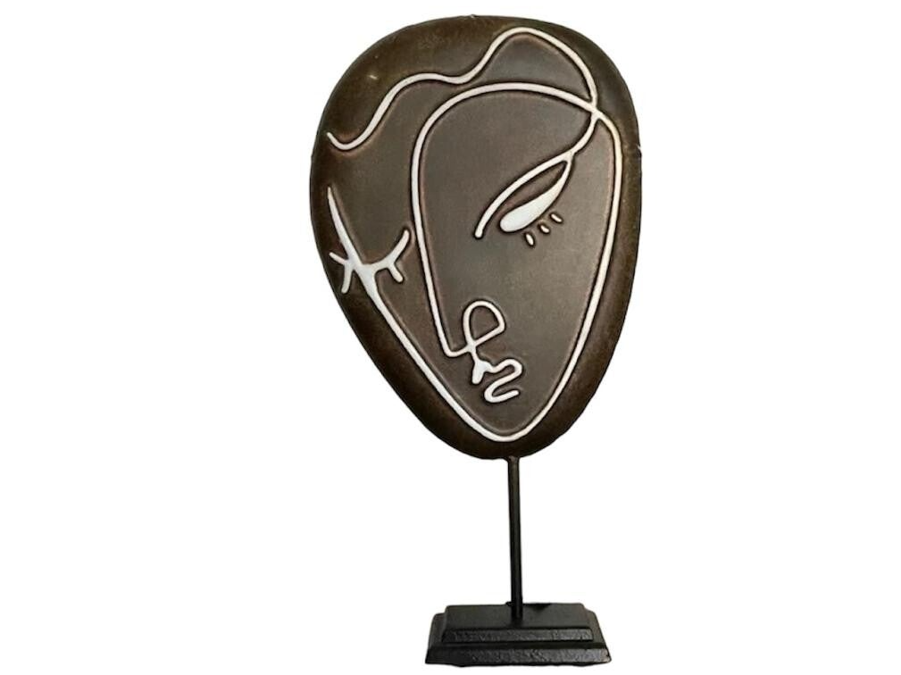 ORNAMENT OP VOET GEZICHT ZWART/BRUIN HOUSE OF NATURE