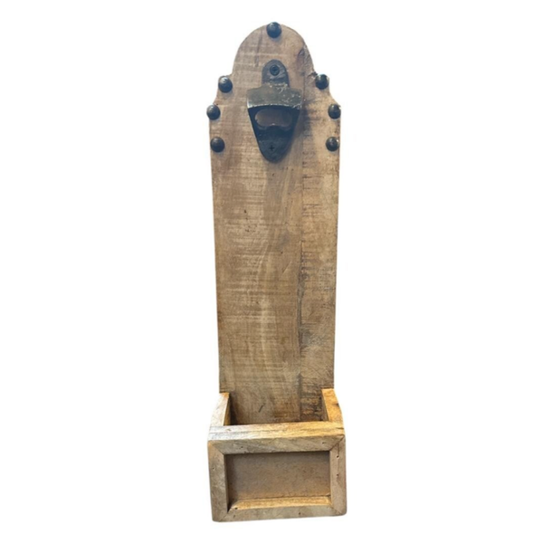 FLESOPENER HOUT MET OPVANGBAK