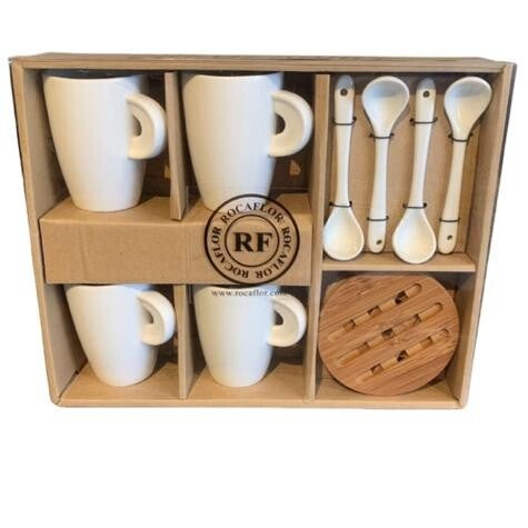 CAPPUCINO SERVIESSET WIT ROCAFLOR