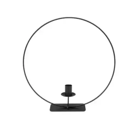KANDELAAR CIRKEL ZWART 40 CM