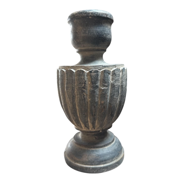 HOUTEN KANDELAAR RIBBED MDD DECORATIONS