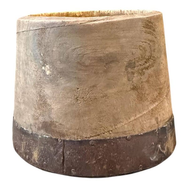 POT INDIA OUD HOUT EN METAAL UNIEK