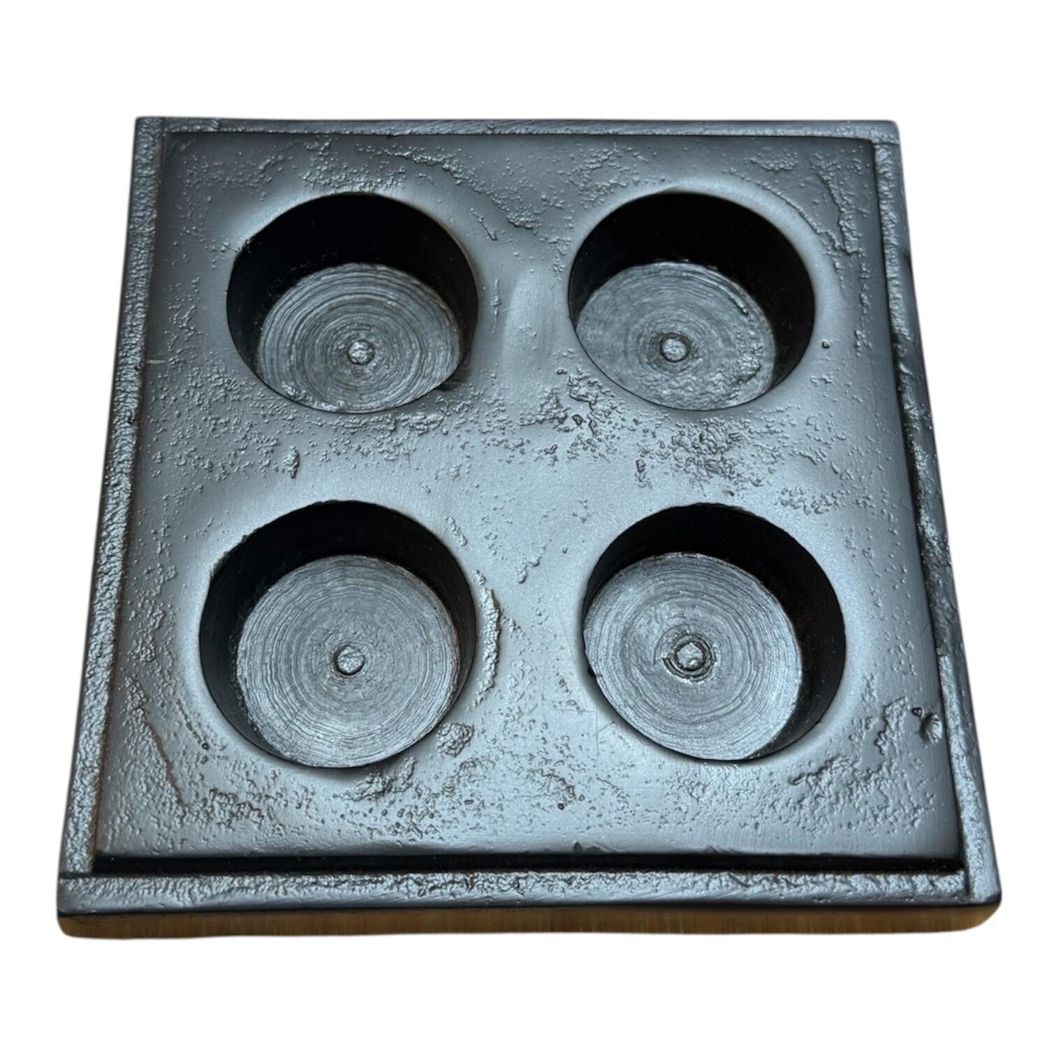 WAXINELICHTHOUDER ALUMINIUM ZWART