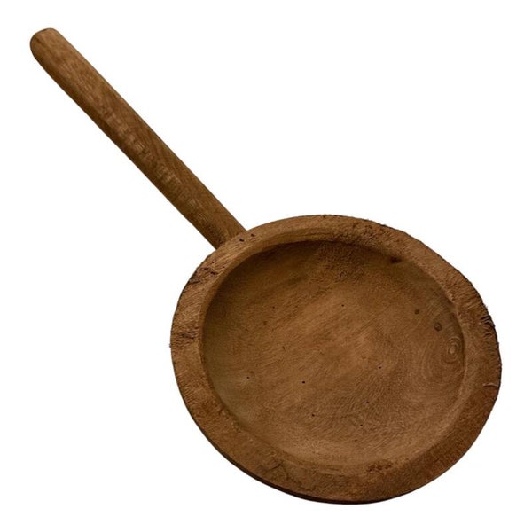 HOUTEN RONDE LEPEL BRUIN