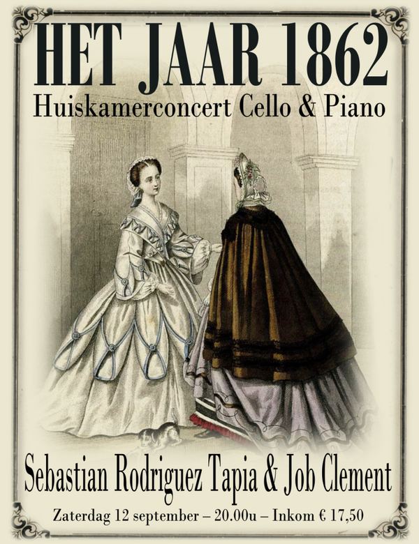 1862 in Muziek - concert cello & piano 12 september