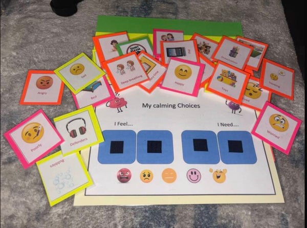 My calming choices board