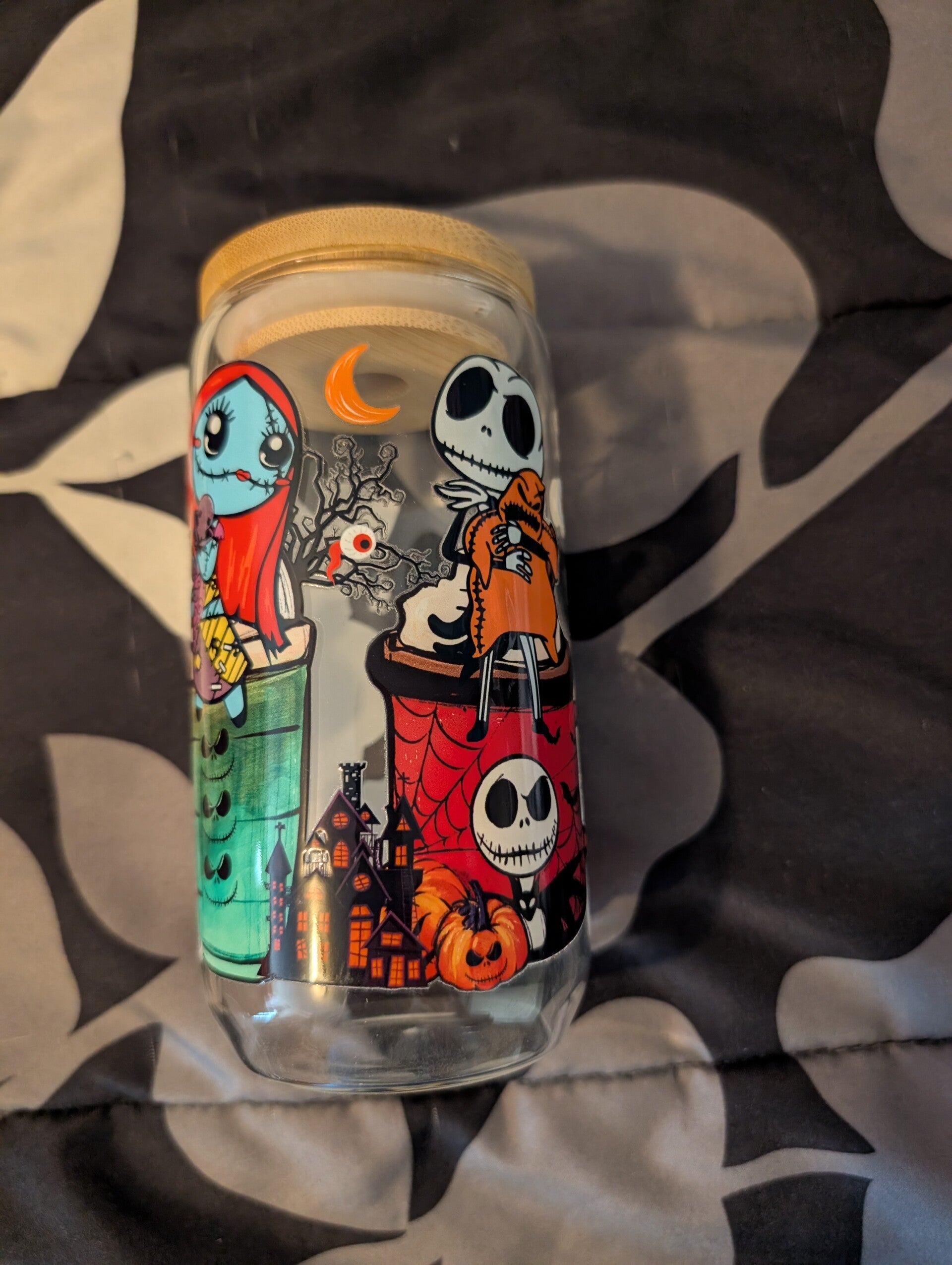 Nightmare before Christmas glass tumbler