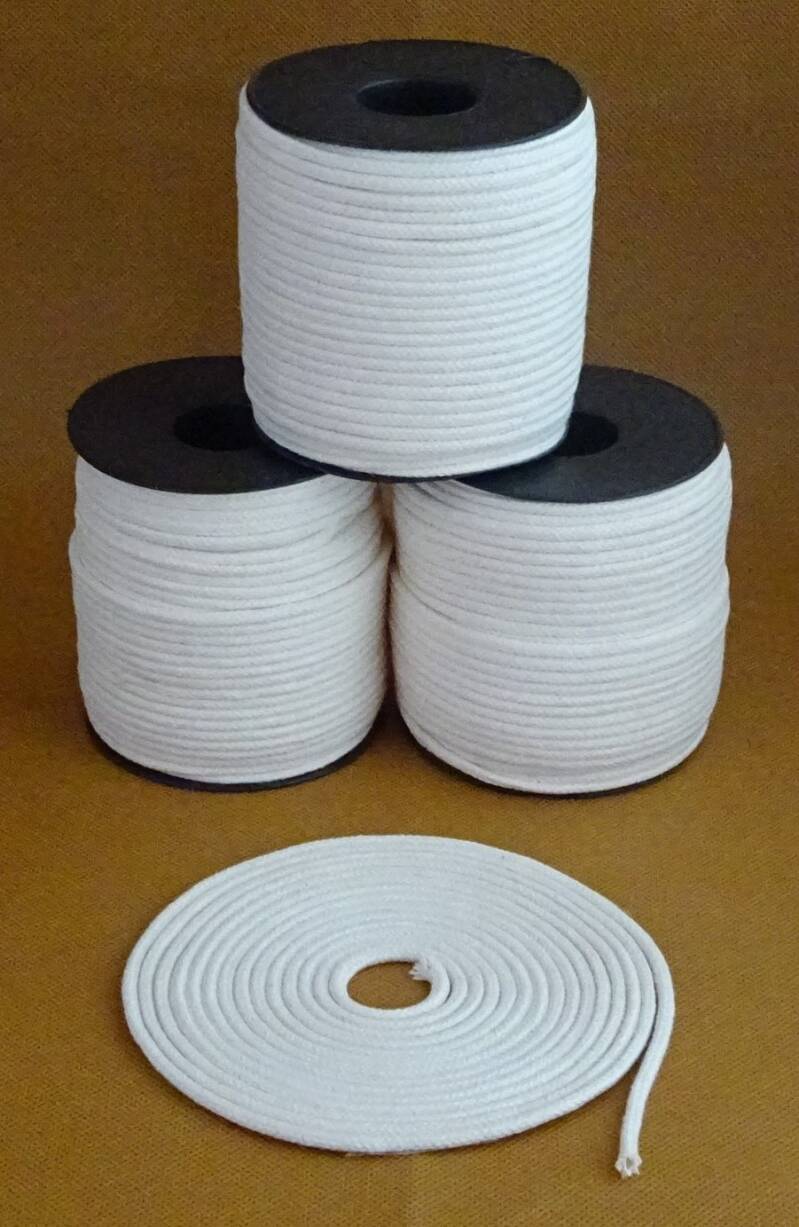 Mecha de algodón redonda 4mm