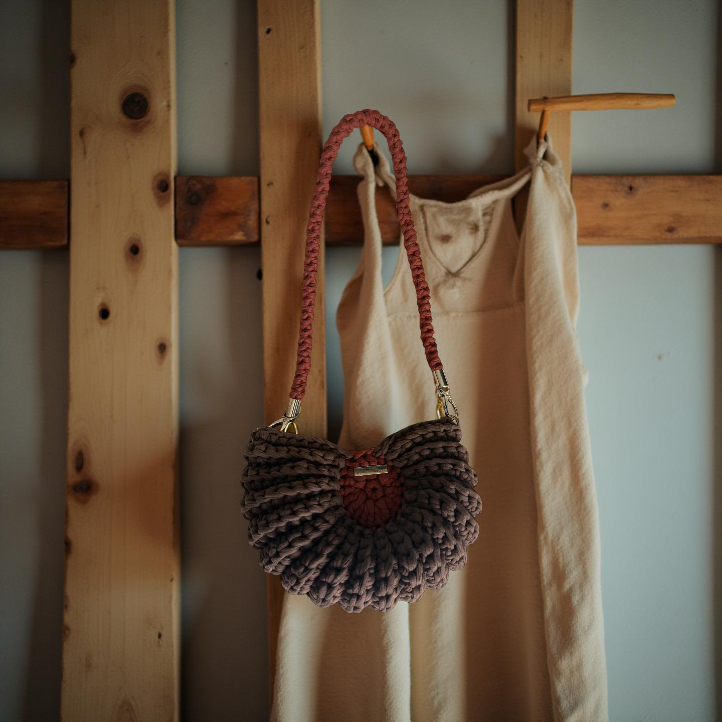 Sac Coquillage Maxi Marron terracota