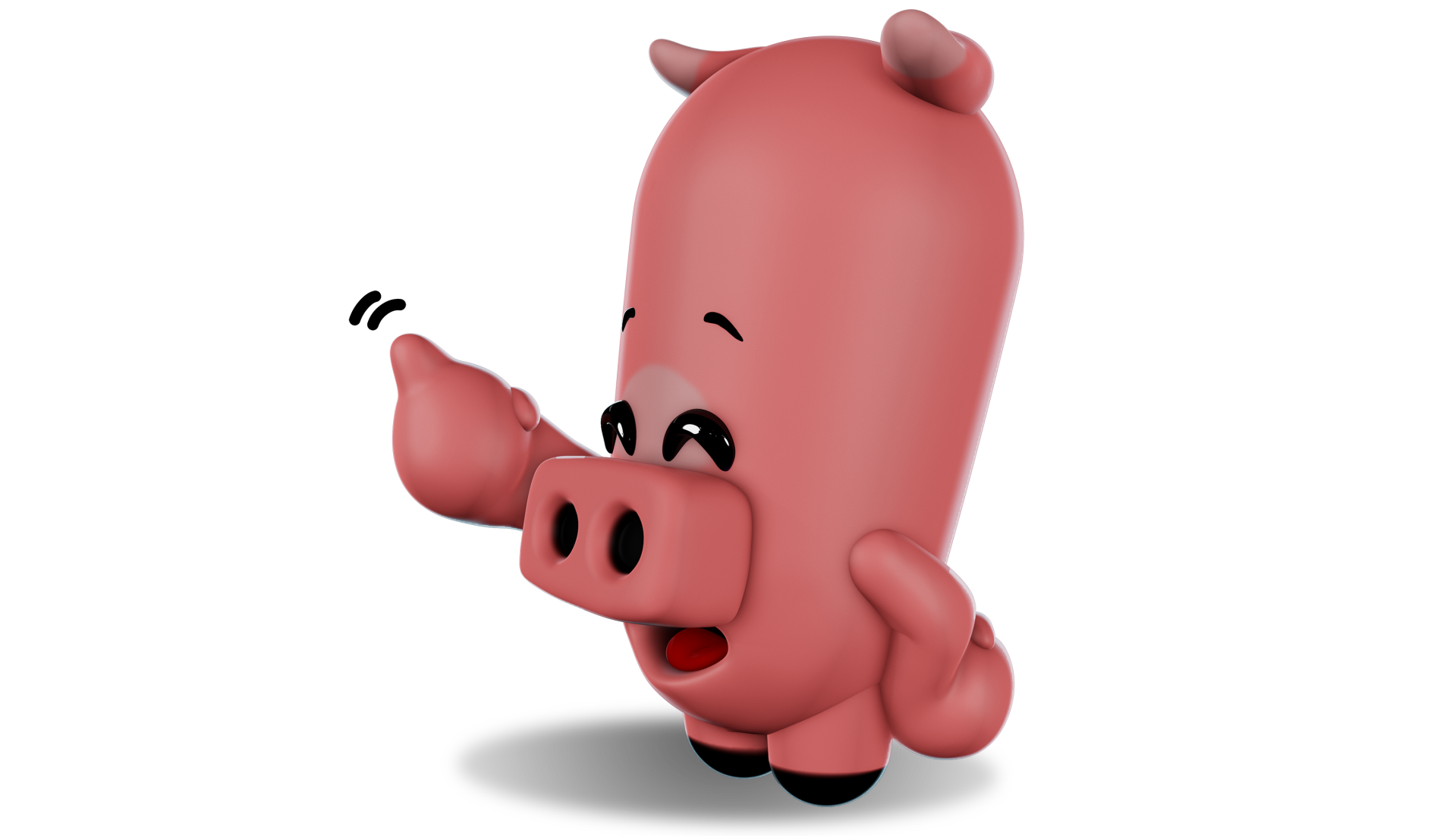 3D afbeelding Varkentje die graag iets moois vertelt