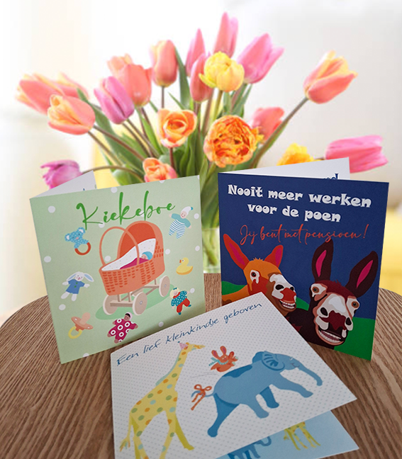 geboortekaarten en pensioenkaarten van Markantontwerp