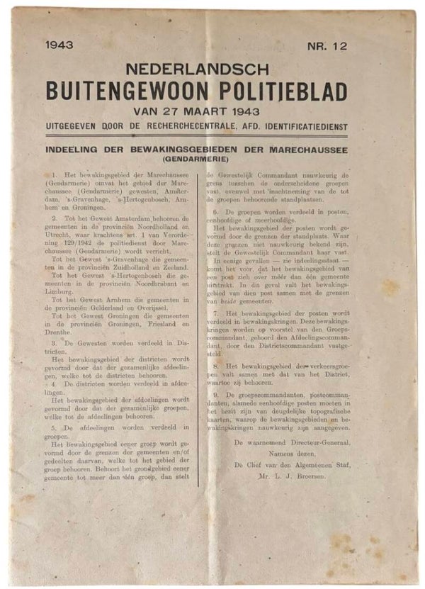 Originele WW2 Brochure 'Buitengewoon Politieblad'