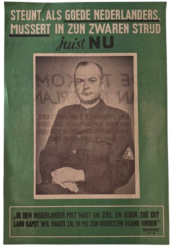 Originele WW2 Flyer 'Steunt Mussert, juist NU'