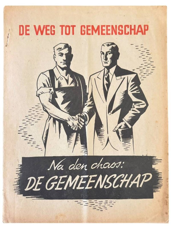 Originele WW2 Brochure 'De Weg Tot Gemeenschap' Na den Chaos" De Gemeenschap