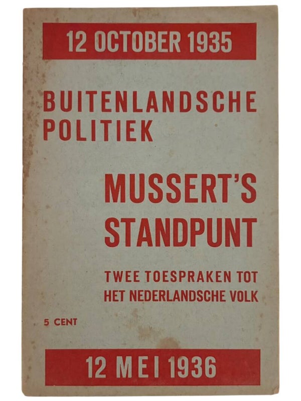 Originele WW2 Brochure 'Buitenlandsche Politiek - Mussert's Standpunt' 1935/36