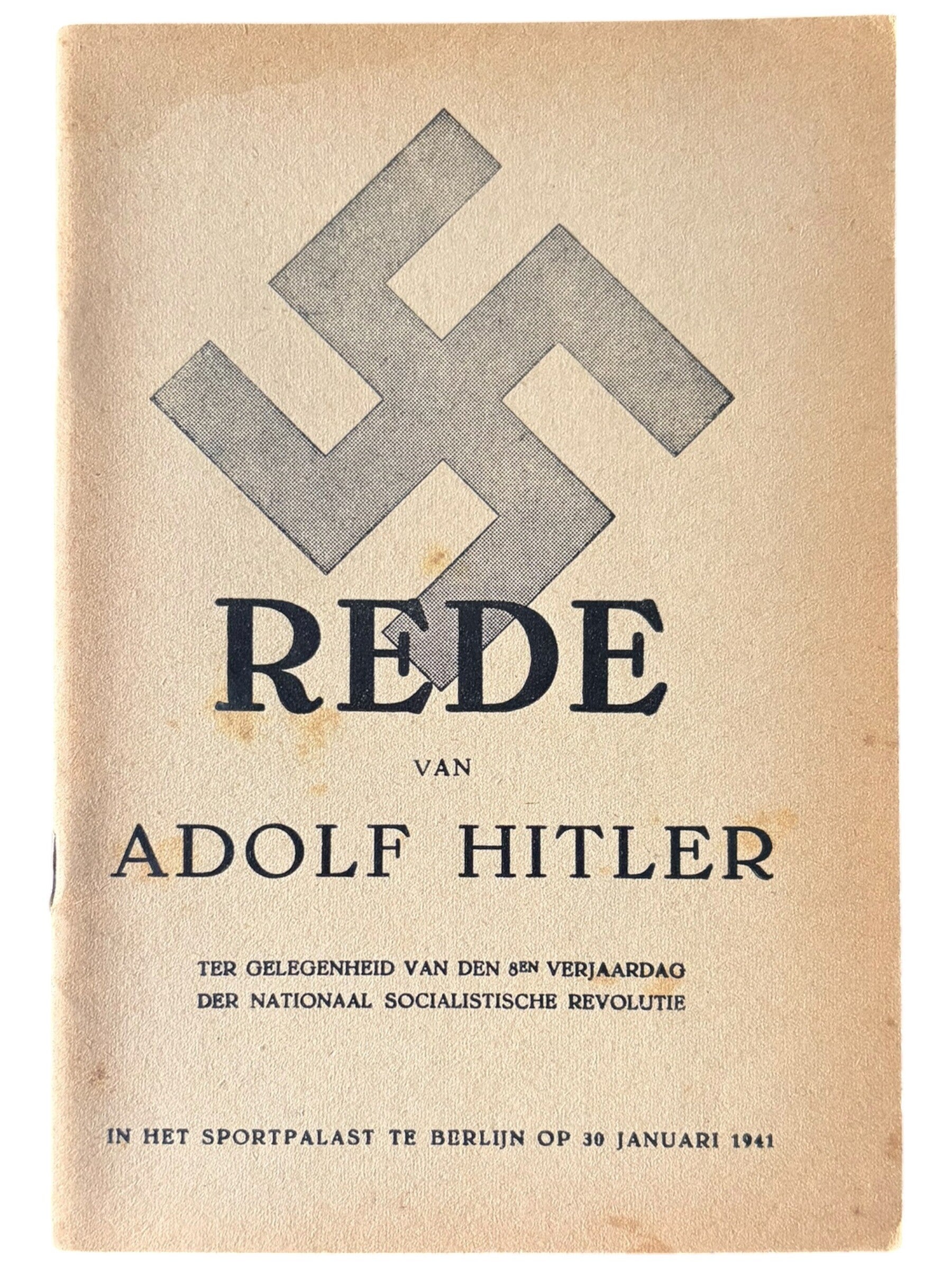 Originele WW2 Brochure 'Rede van Adolf Hitler 1941' Berlijn - 30 januari 1941