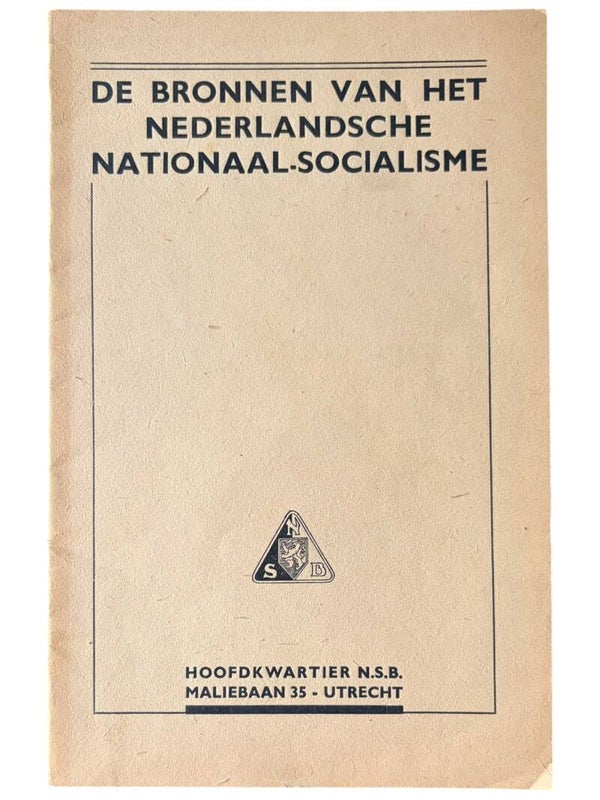 Originele WW2 Brochure N.S.B. 'De Bronnen van het Nationaal-Socialisme'