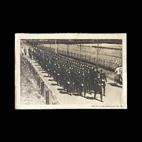 Originele WW2 Kalenderfoto 'Nederlandsche S.S. bij den Bollenmarsch, Mei 1941'