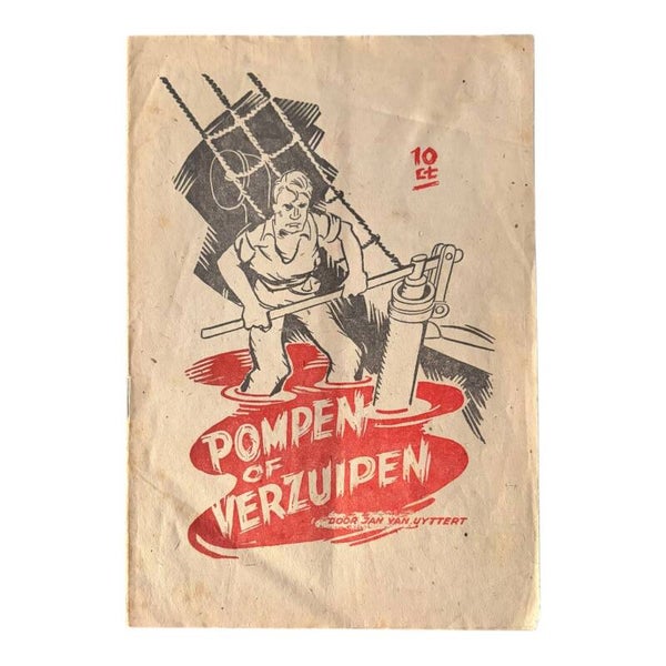 Originele WW2 Brochure 'Pompen of Verzuipen' Werkend Volk Amsterdam - Dhr. Uyttert