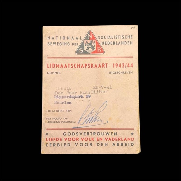 Lidmaatschapboekje 'NSB'
