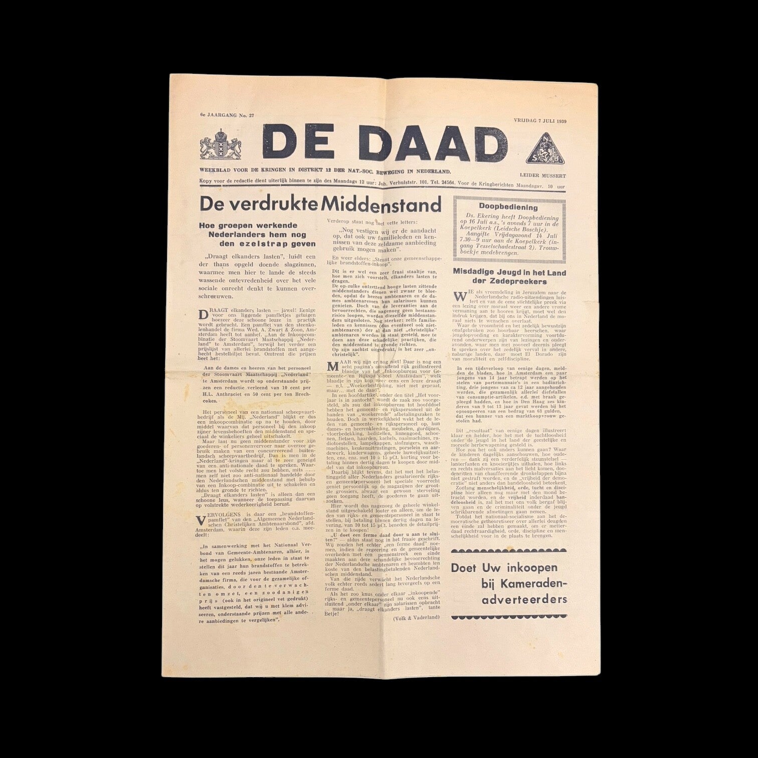 Krant 'NSB - De Daad'