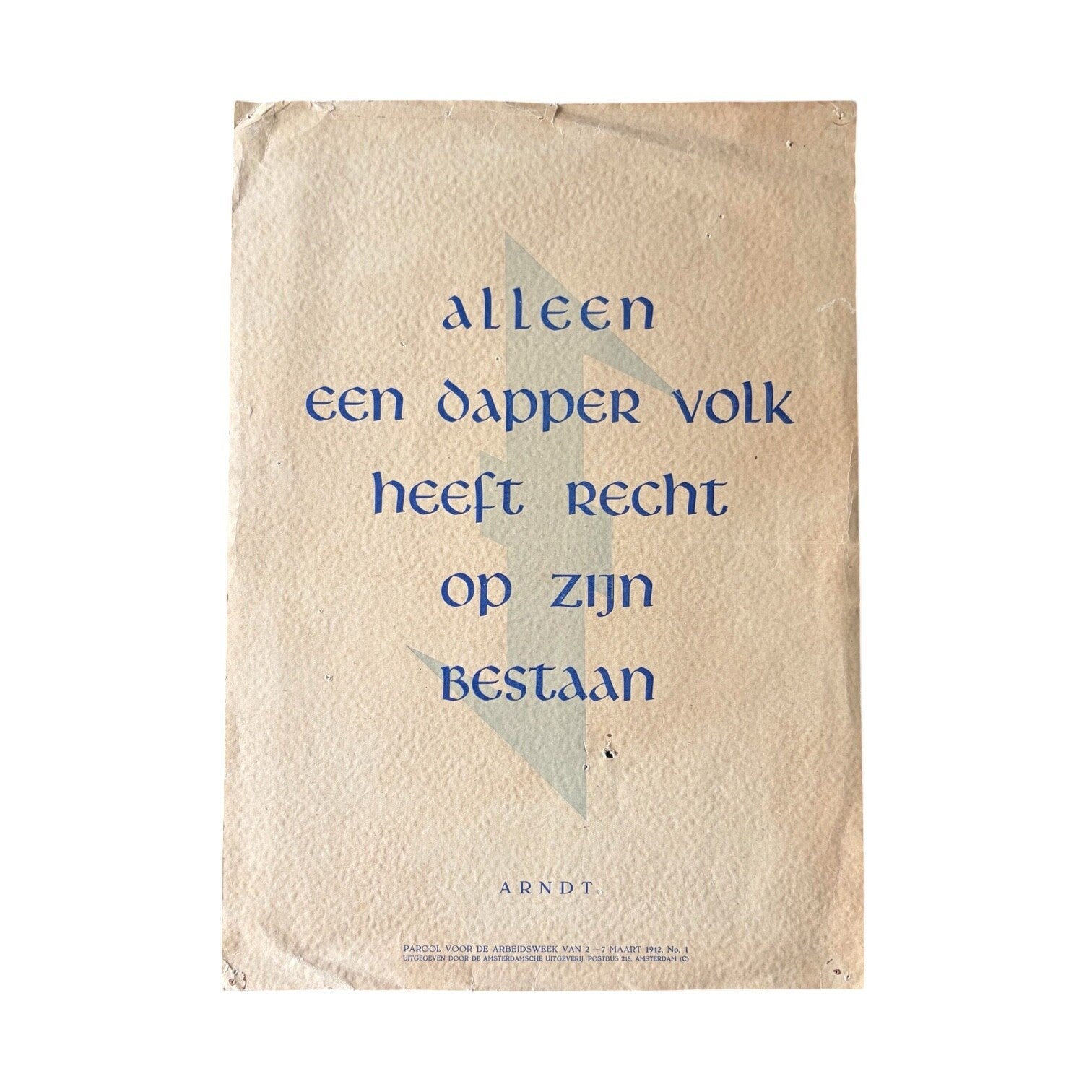 Affiche 'Parool v/d Arbeidsweek 1942'