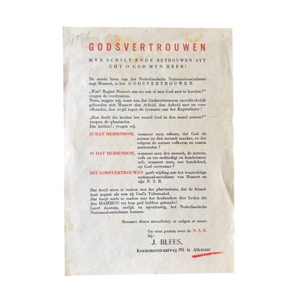 Strooibrief 'NSB Alkmaar'