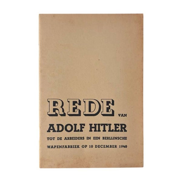 Boekje 'Rede van Adolf Hitler 1940'