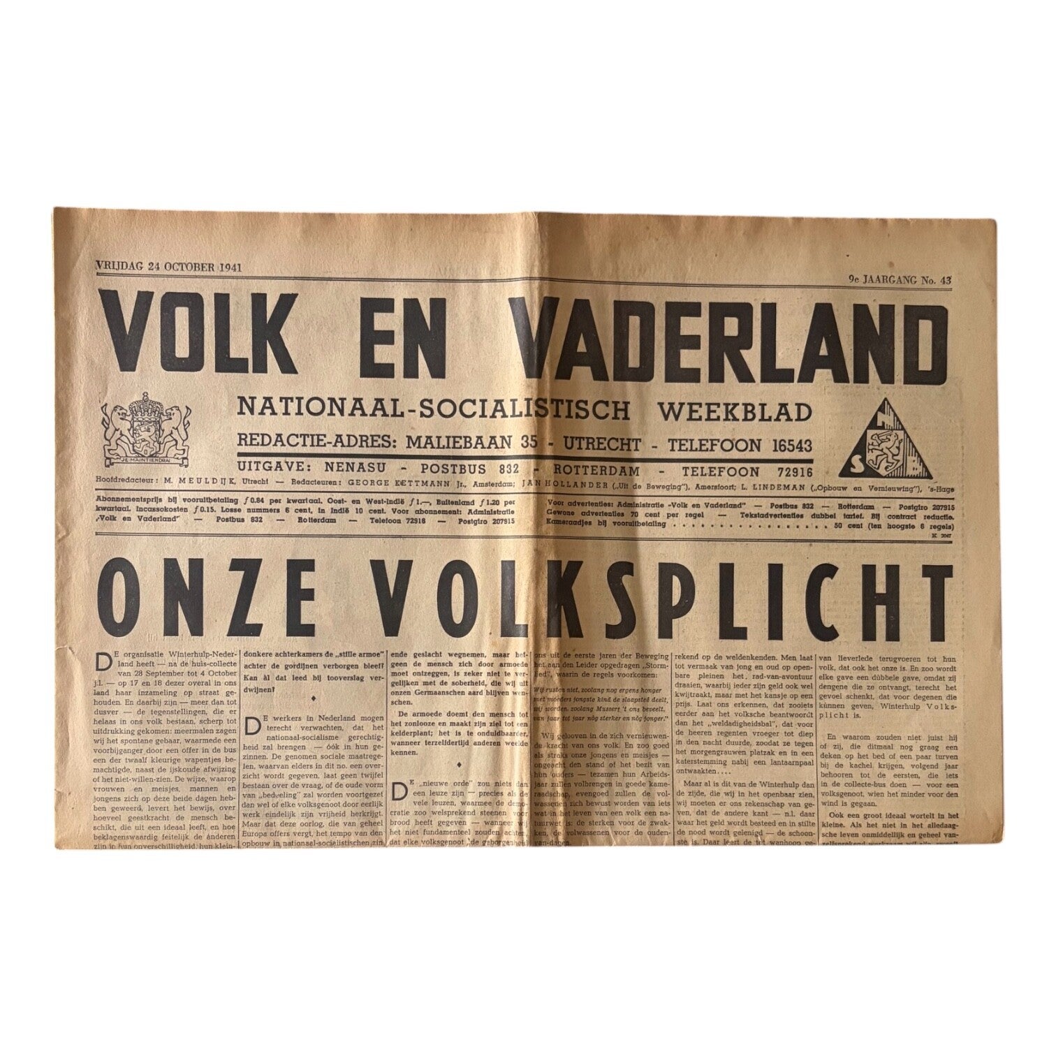 Krant 'VoVa - 9e jaargang No. 43'