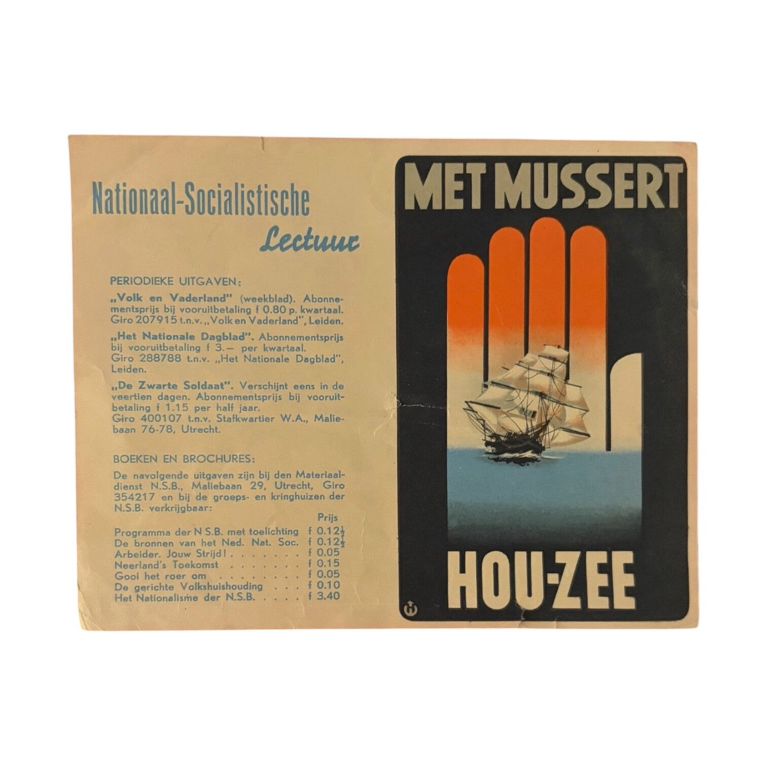 Flyer 'Met Mussert - HOUZEE'