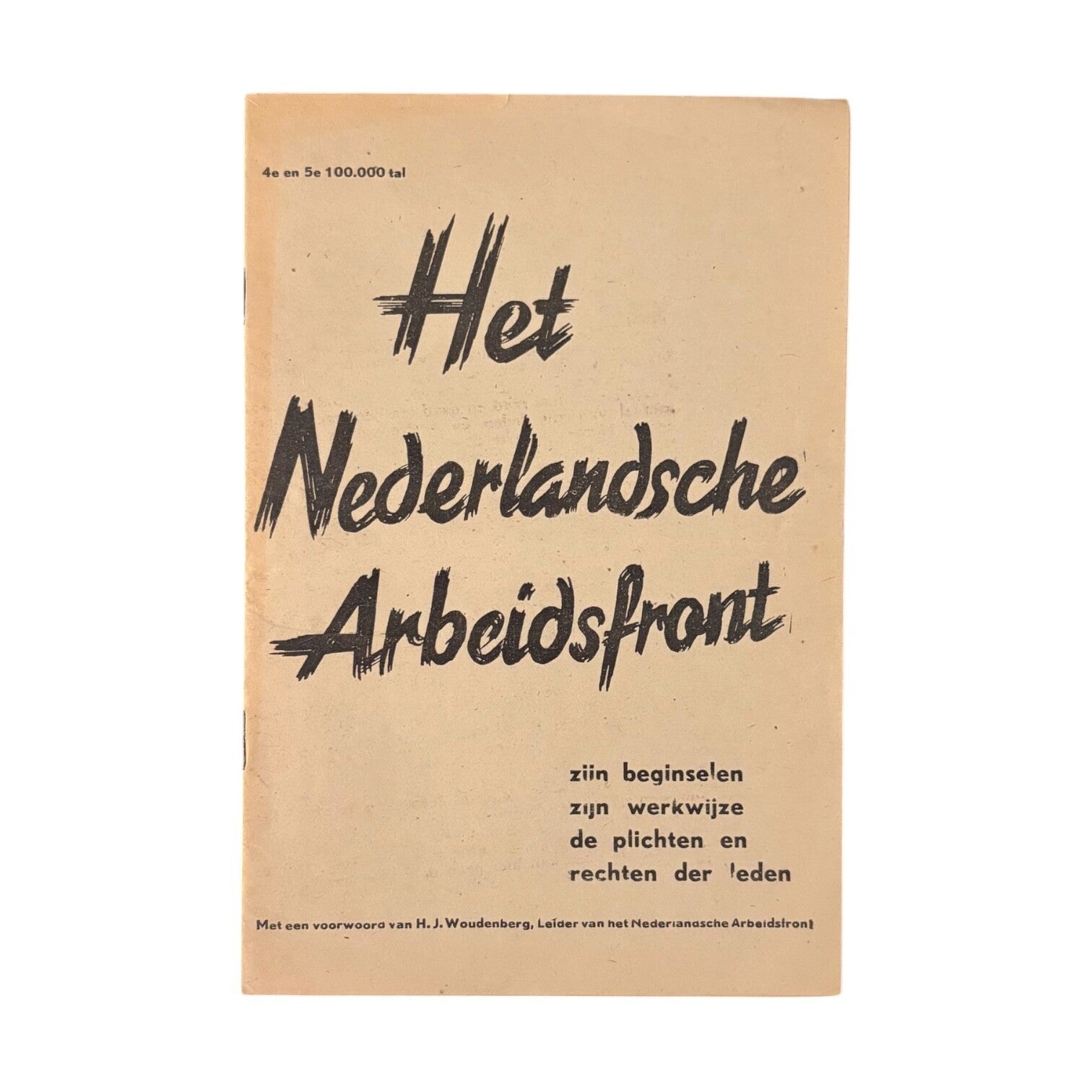Brochure ' Het Nederlansche Arbeidsfront'
