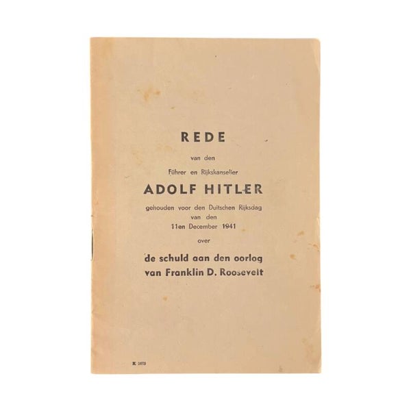 Brochure 'Rede Adolf Hitler 1941'