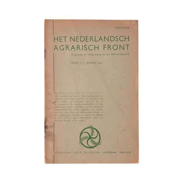 Brochure 'Ned. Agrarisch Front'