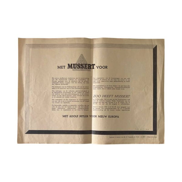 Affiche 'Met Mussert voor'
