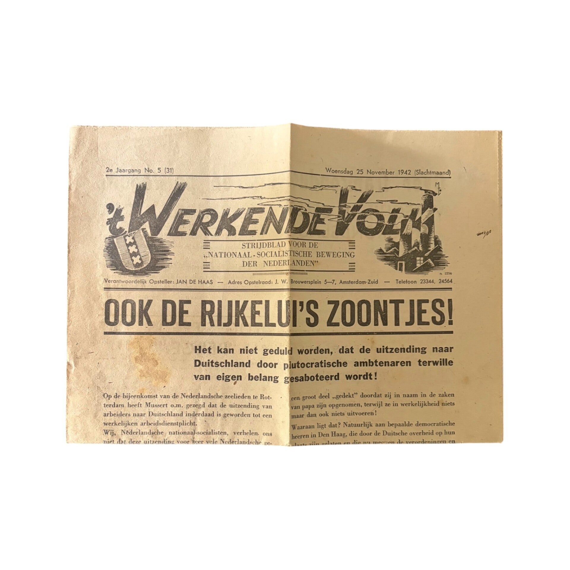 Krant 'Werkend Volk'