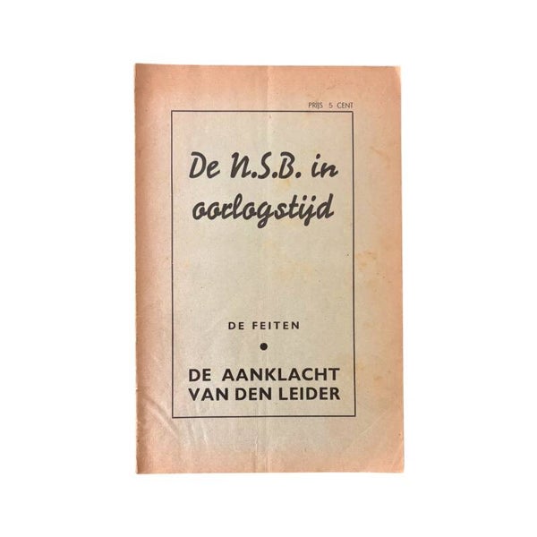 Brochure 'De NSB in Oorlogstijd'