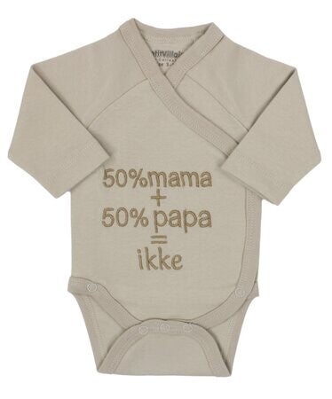 Petit Villain Romper 50% mama 50% papa, zand