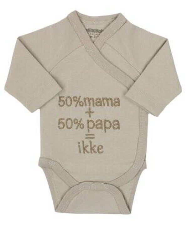 Petit Villain Romper 50% mama 50% papa, zand