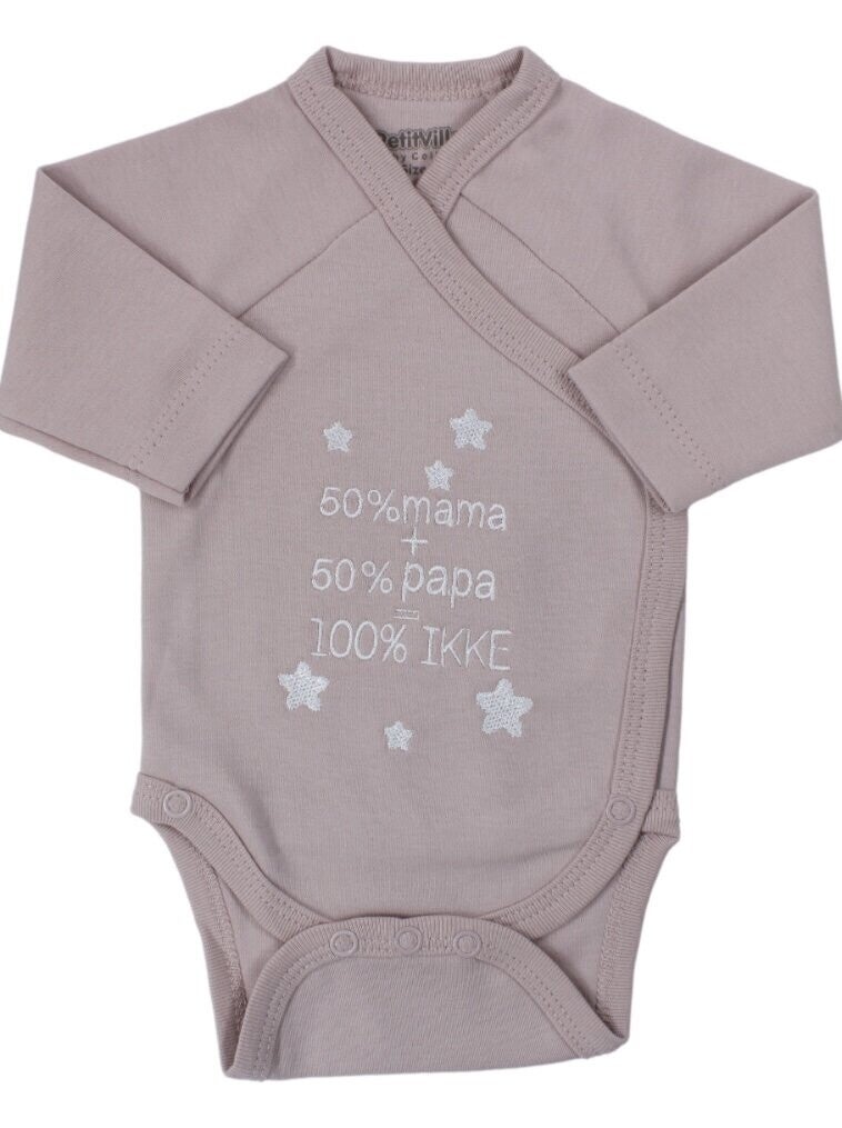 Petit Villain Romper 50% mama 50% papa ster, oudroze